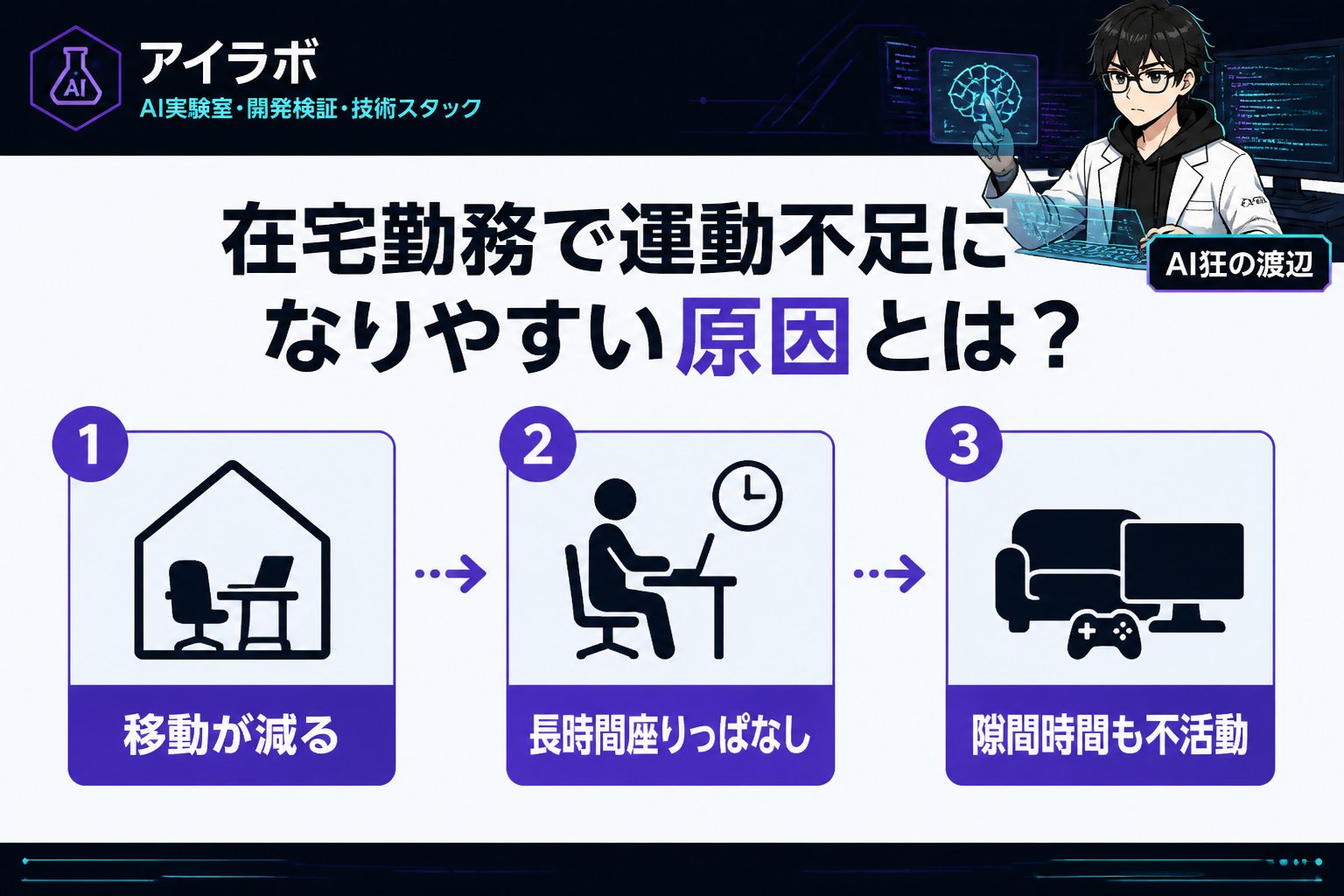 エンジニアの健康 在宅勤務で運動不足になりやすい原因とは？