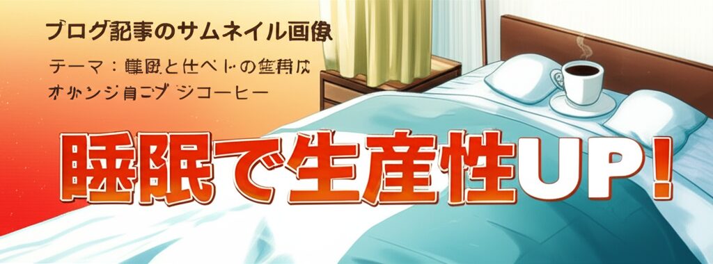 睡眠で生産性UP