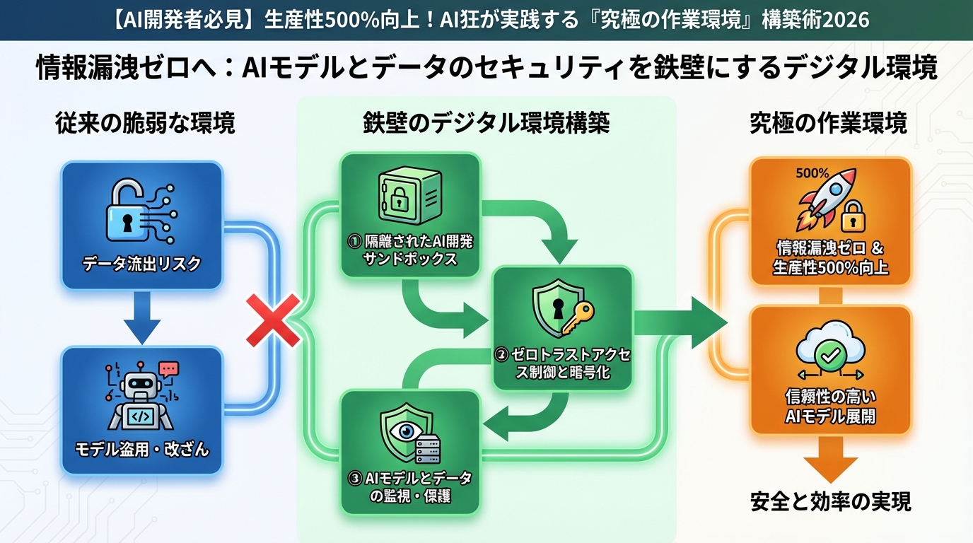 AI活用 情報漏洩ゼロへ：AIモデルとデータのセキュリティを鉄壁にするデジタル環境