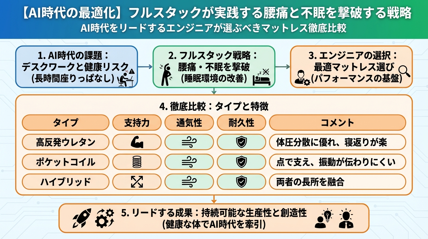 エンジニアの健康 AI時代をリードするエンジニアが選ぶべきマットレス徹底比較