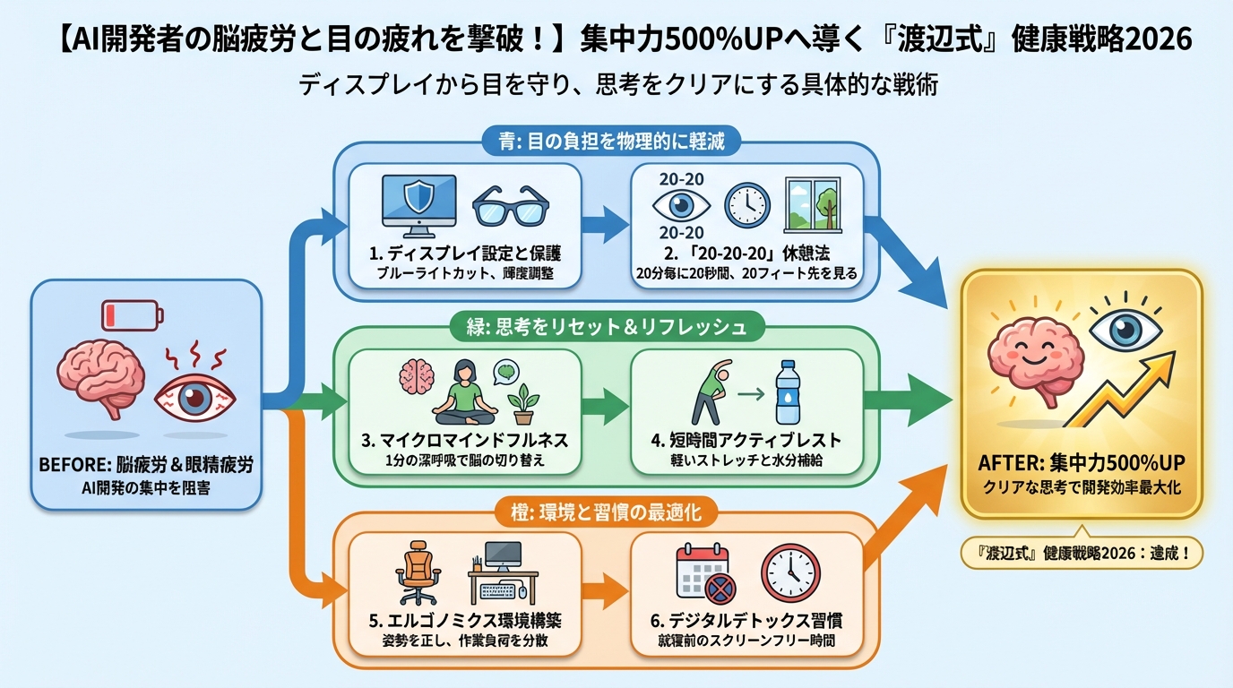 エンジニアの健康 ディスプレイから目を守り、思考をクリアにする具体的な戦術