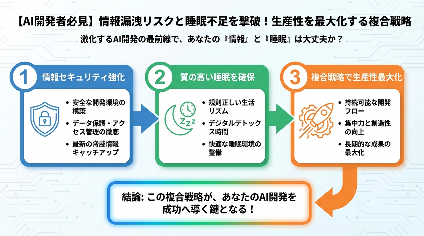 AI活用 激化するAI開発の最前線で、あなたの「情報」と「睡眠」は大丈夫か？