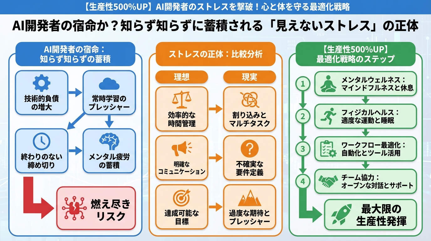 エンジニアの健康 AI開発者の宿命か？知らず知らずに蓄積される「見えないストレス」の正体
