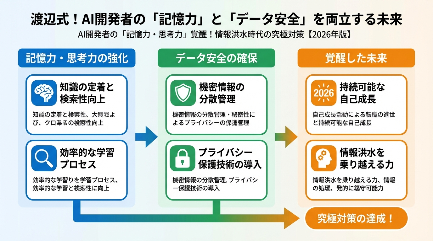 プログラミング 渡辺式！AI開発者の「記憶力」と「データ安全」を両立する未来