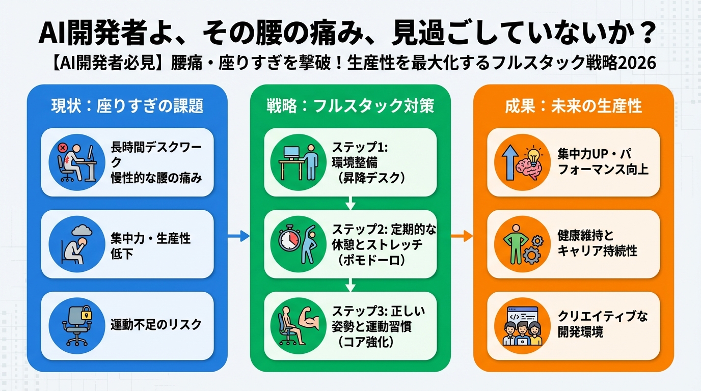 エンジニアの健康 AI開発者よ、その腰の痛み、見過ごしていないか？