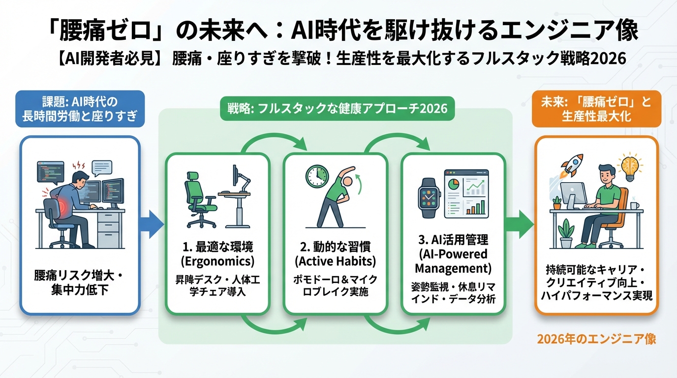 エンジニアの健康 「腰痛ゼロ」の未来へ：AI時代を駆け抜けるエンジニア像