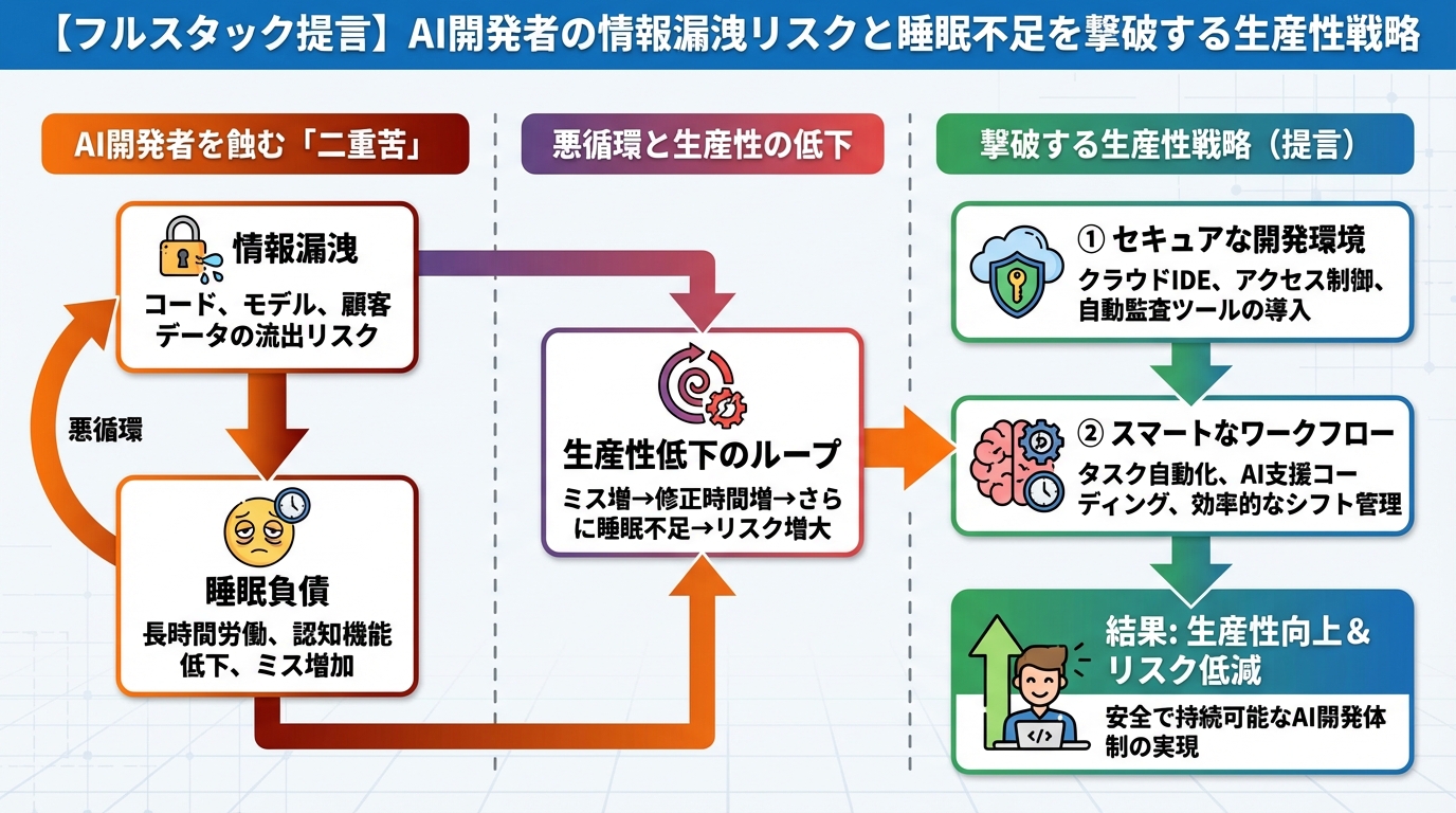 プログラミング AI開発者を蝕む「情報漏洩」と「睡眠負債」の二重苦