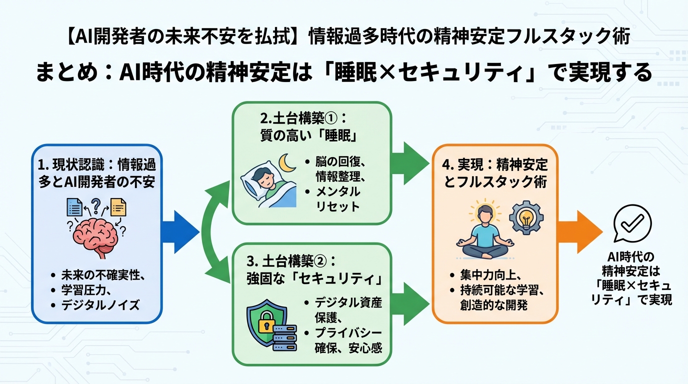 AI活用 まとめ:AI時代の精神安定は「睡眠×セキュリティ」で実現する