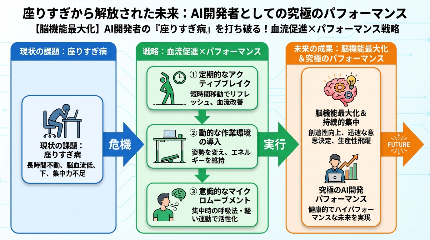 エンジニアの健康 座りすぎから解放された未来：AI開発者としての究極のパフォーマンス