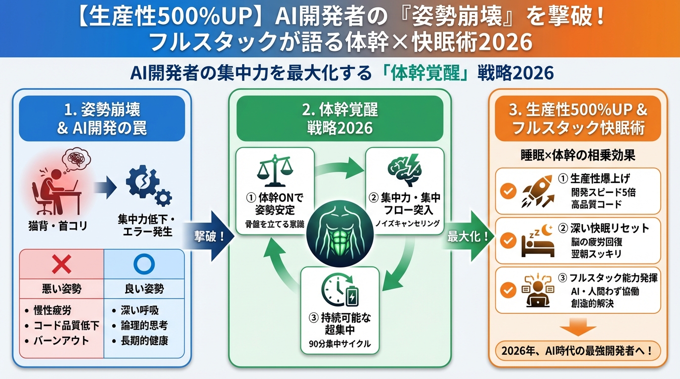 プログラミング AI開発者の集中力を最大化する「体幹覚醒」戦略2026