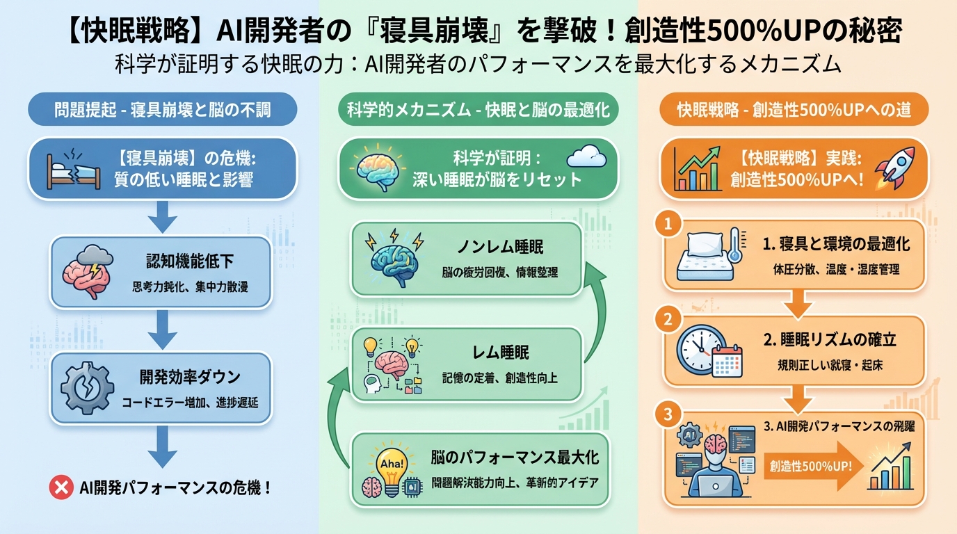 プログラミング 科学が証明する快眠の力:AI開発者のパフォーマンスを最大化するメカニズム