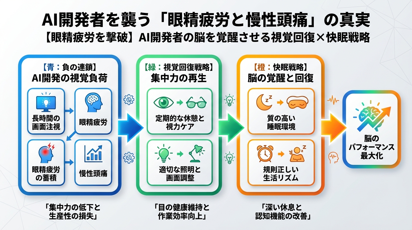 エンジニアの健康 AI開発者を襲う「眼精疲労と慢性頭痛」の真実