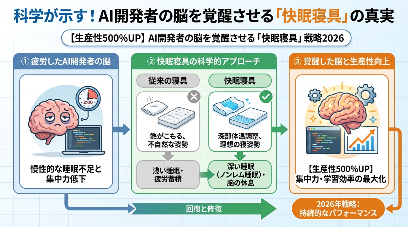 AI活用 科学が示す!AI開発者の脳を覚醒させる「快眠寝具」の真実