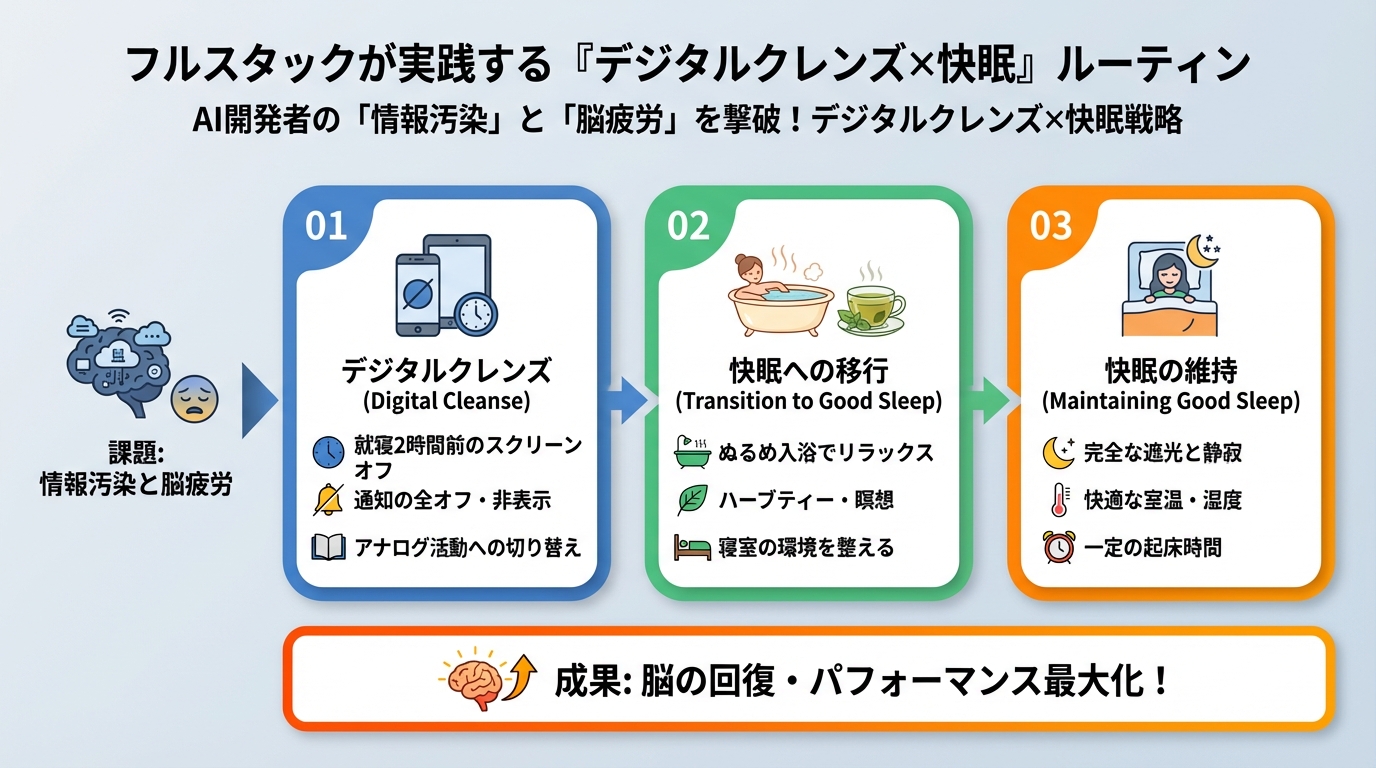 プログラミング フルスタックが実践する『デジタルクレンズ×快眠』ルーティン