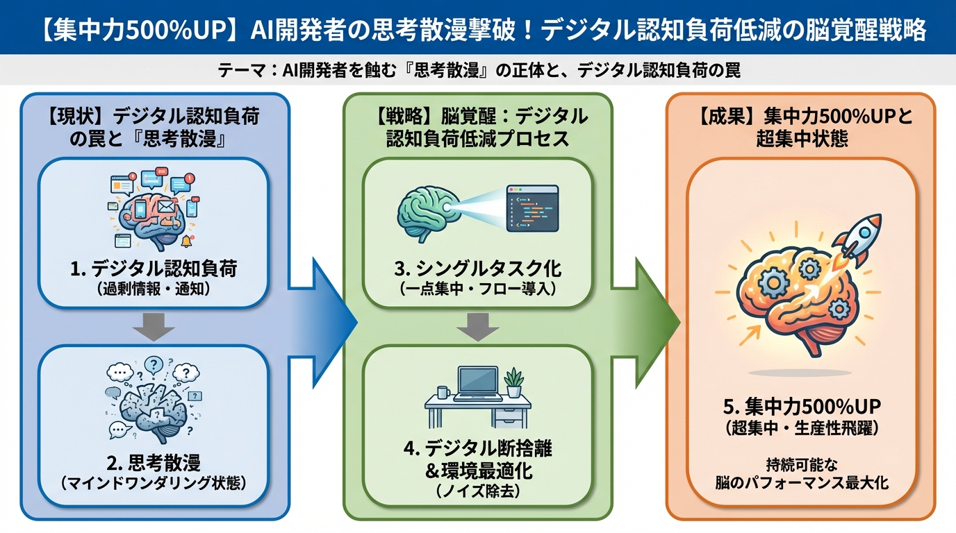 プログラミング AI開発者を蝕む『思考散漫』の正体と、デジタル認知負荷の罠