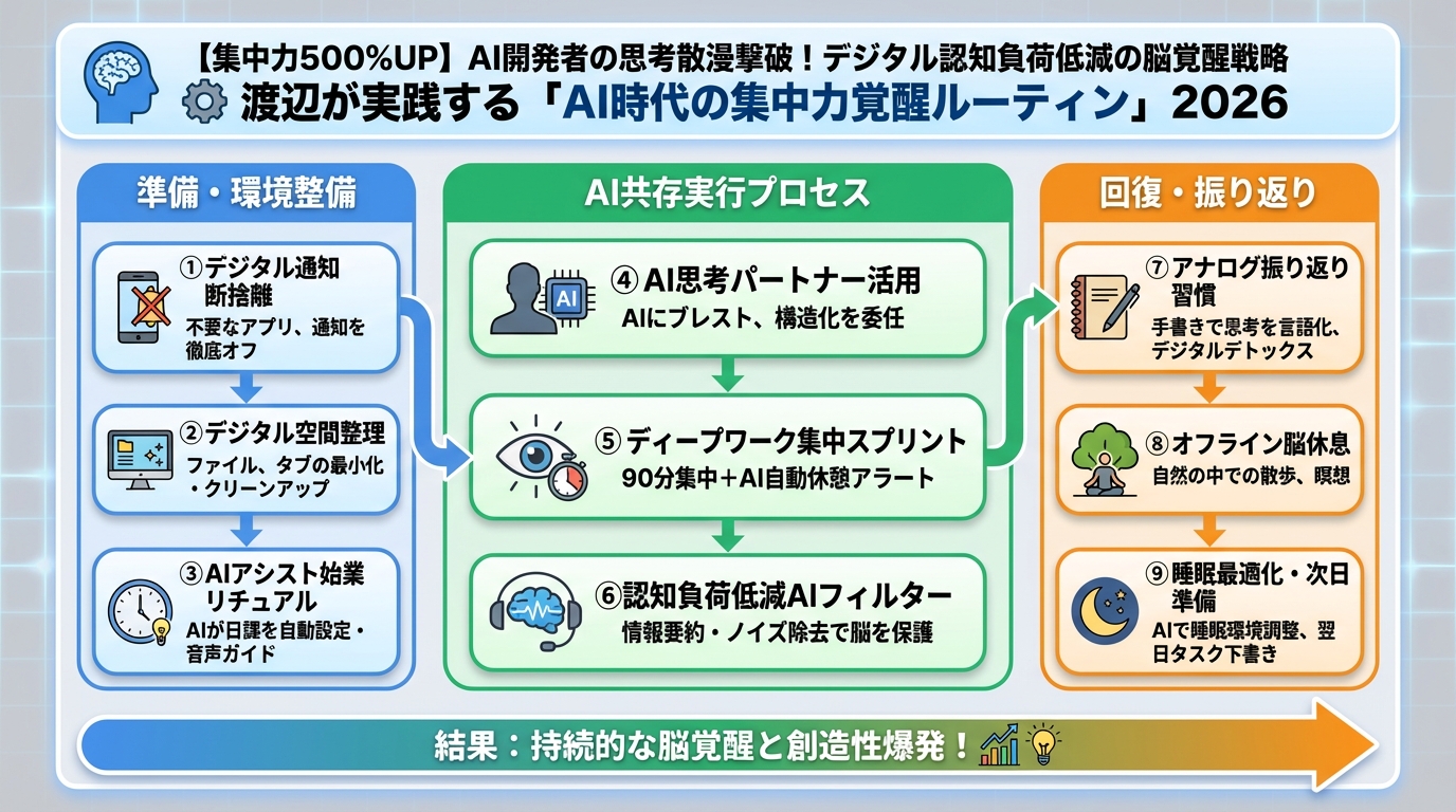 プログラミング 渡辺が実践する「AI時代の集中力覚醒ルーティン」2026