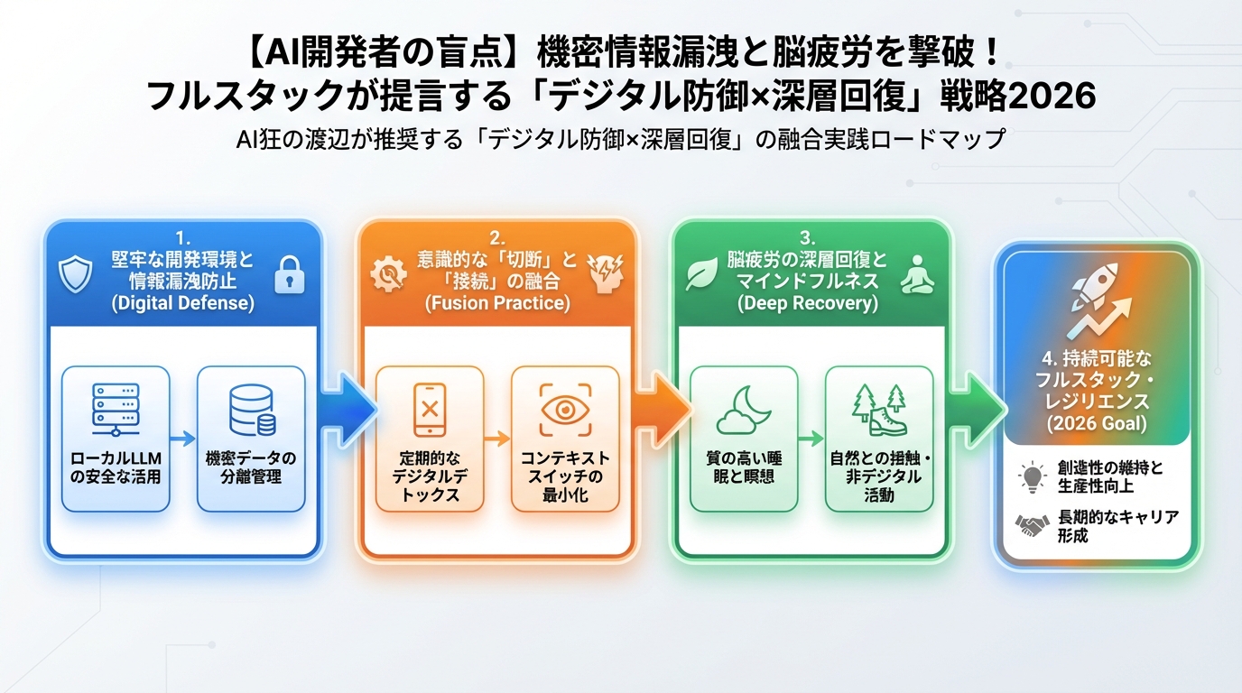 開発ツール AI狂の渡辺が推奨する「デジタル防御×深層回復」の融合実践ロードマップ
