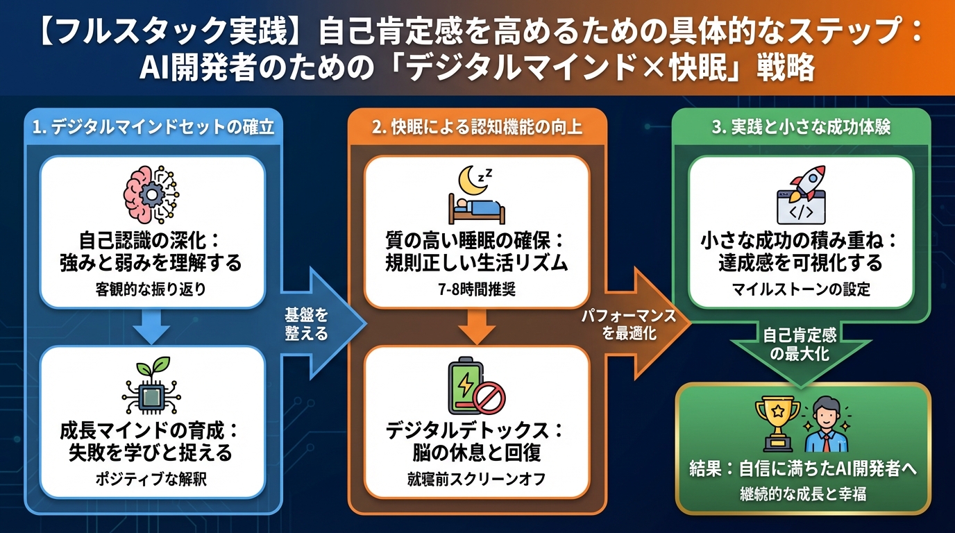 エンジニアの健康 【フルスタック実践】自己肯定感を高めるための具体的なステップ