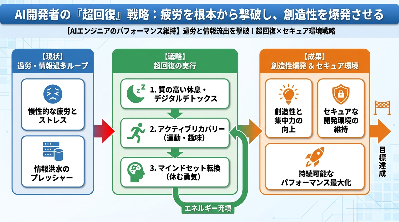 AI活用 AI開発者の『超回復』戦略：疲労を根本から撃破し、創造性を爆発させる