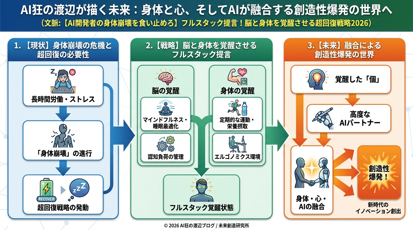 開発ツール AI狂の渡辺が描く未来：身体と心、そしてAIが融合する創造性爆発の世界へ