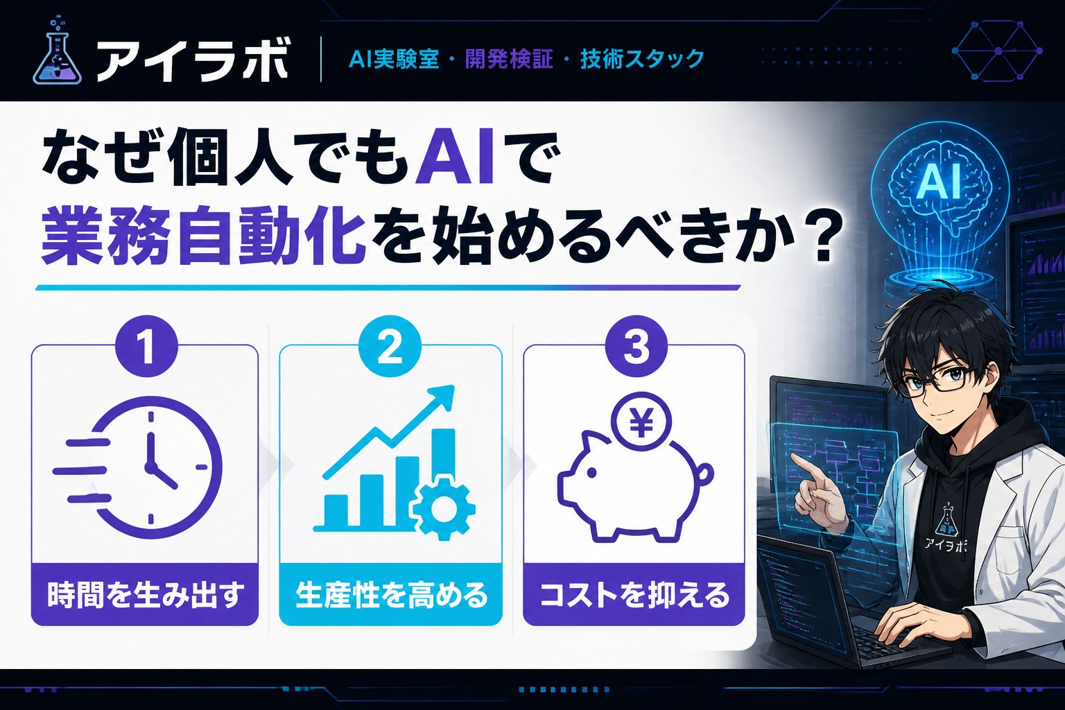 AI活用 なぜ個人でもAIで業務自動化を始めるべきか？