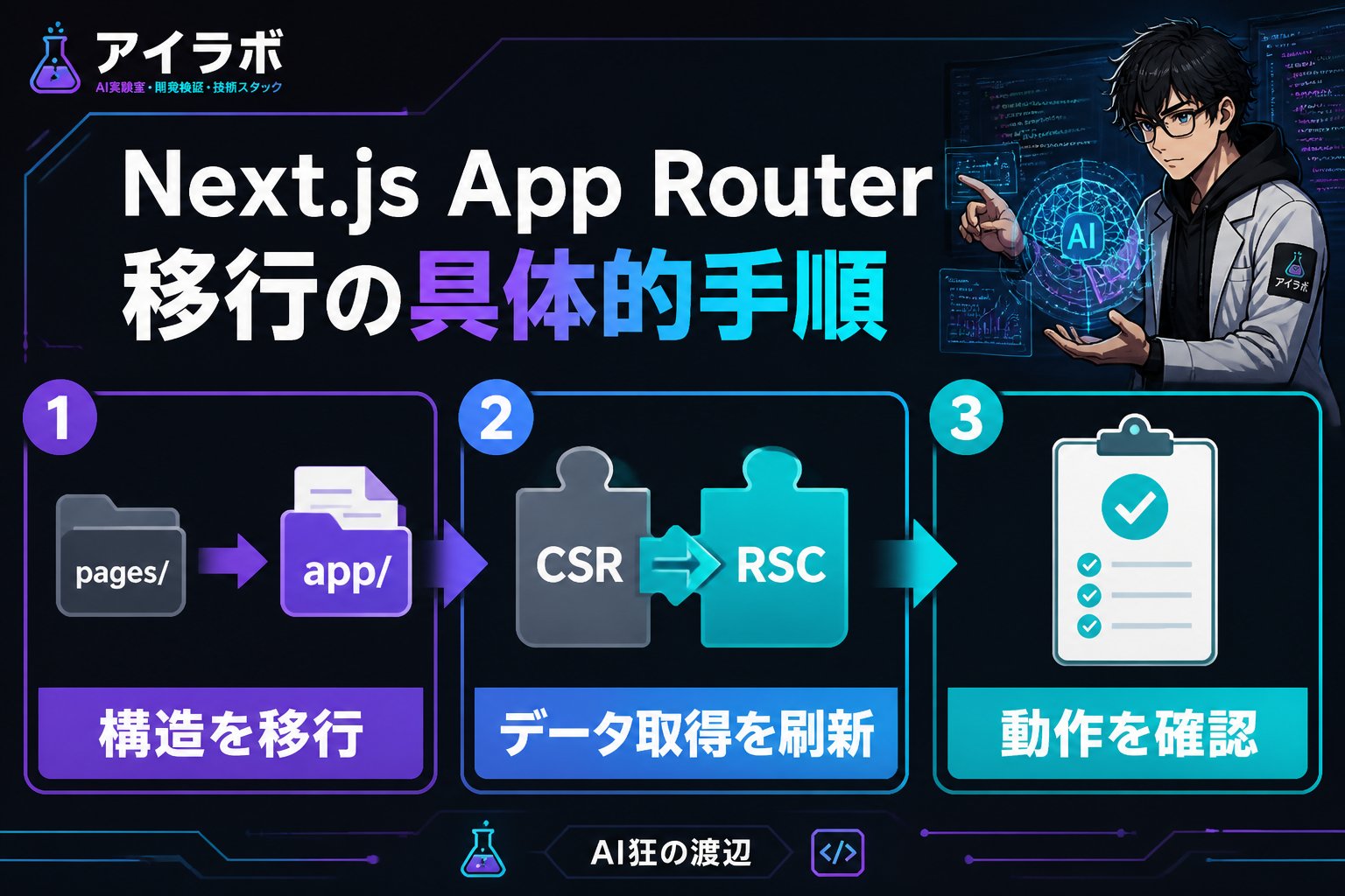 プログラミング Next.js App Router移行の具体的手順【コード例あり】