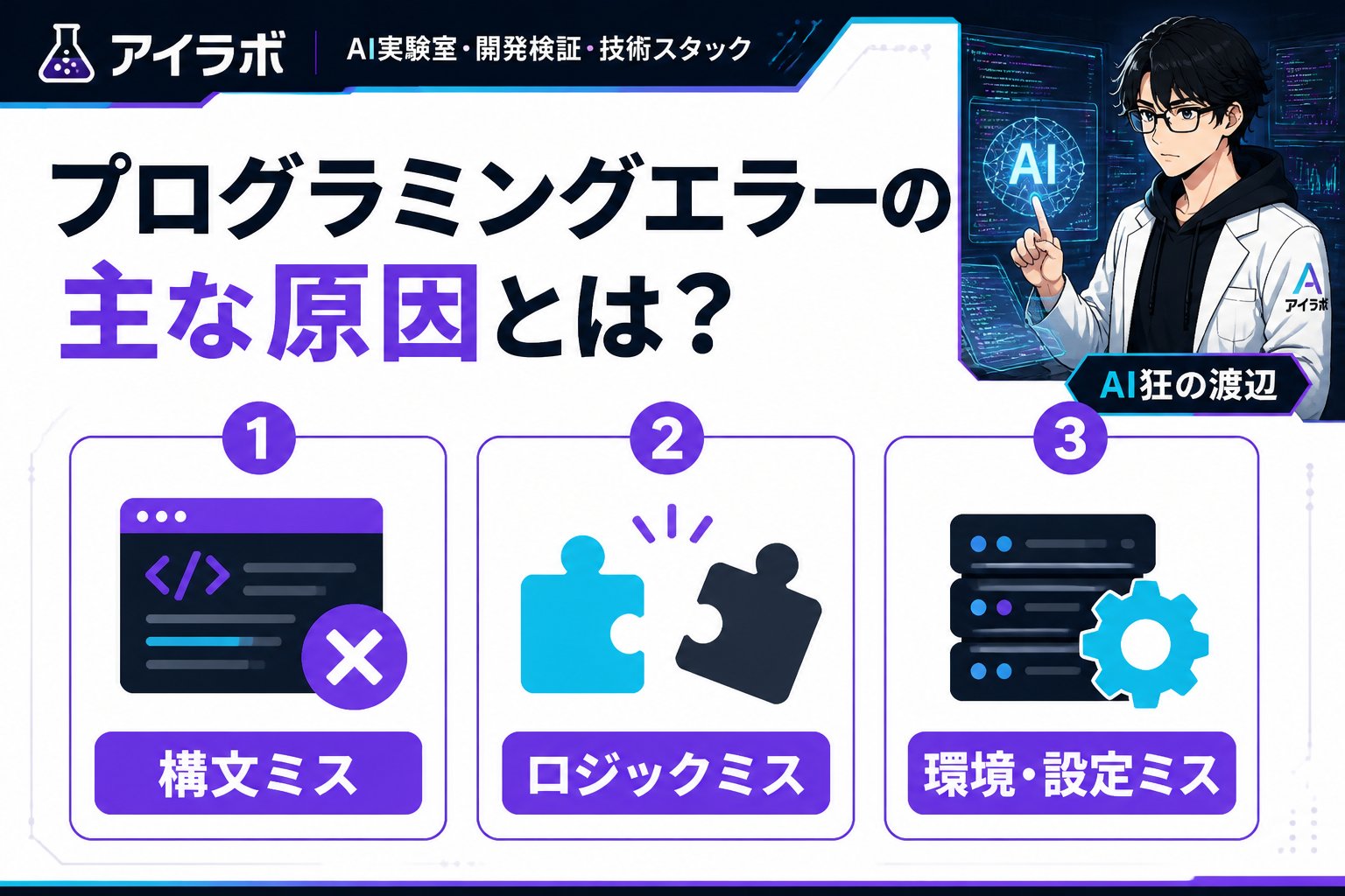 プログラミング プログラミングエラーの主な原因とは？