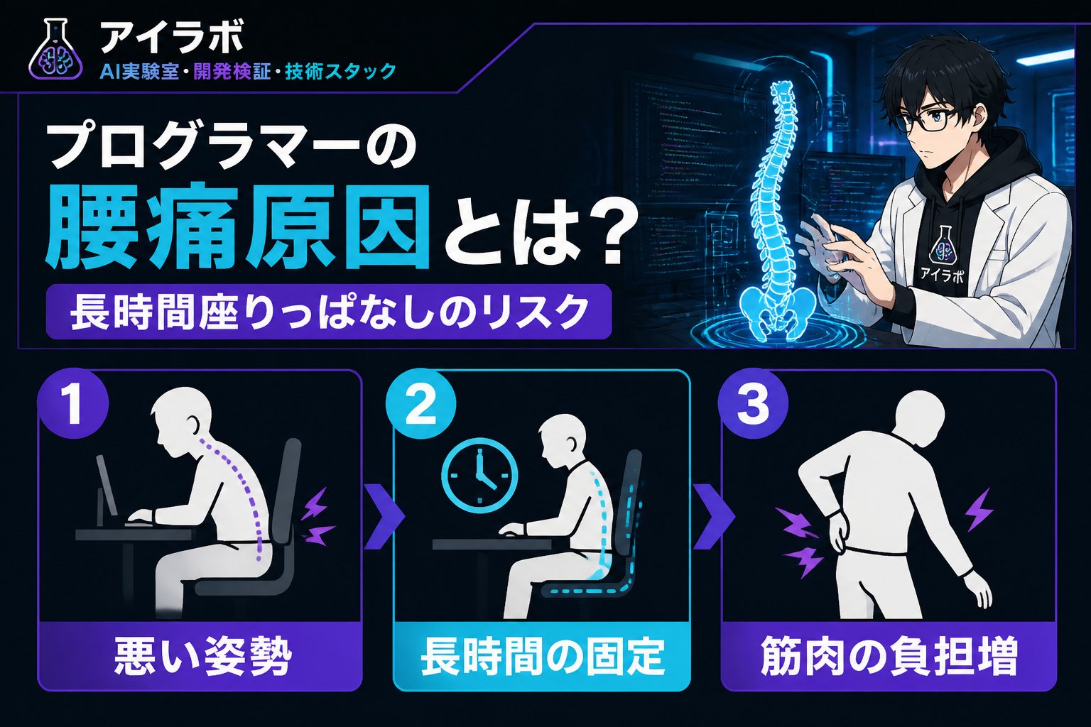 エンジニアの健康 プログラマーの腰痛原因とは？長時間座りっぱなしのリスク