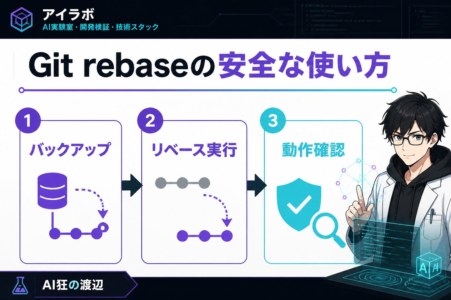 プログラミング Git rebaseの安全な使い方｜具体的な手順解説