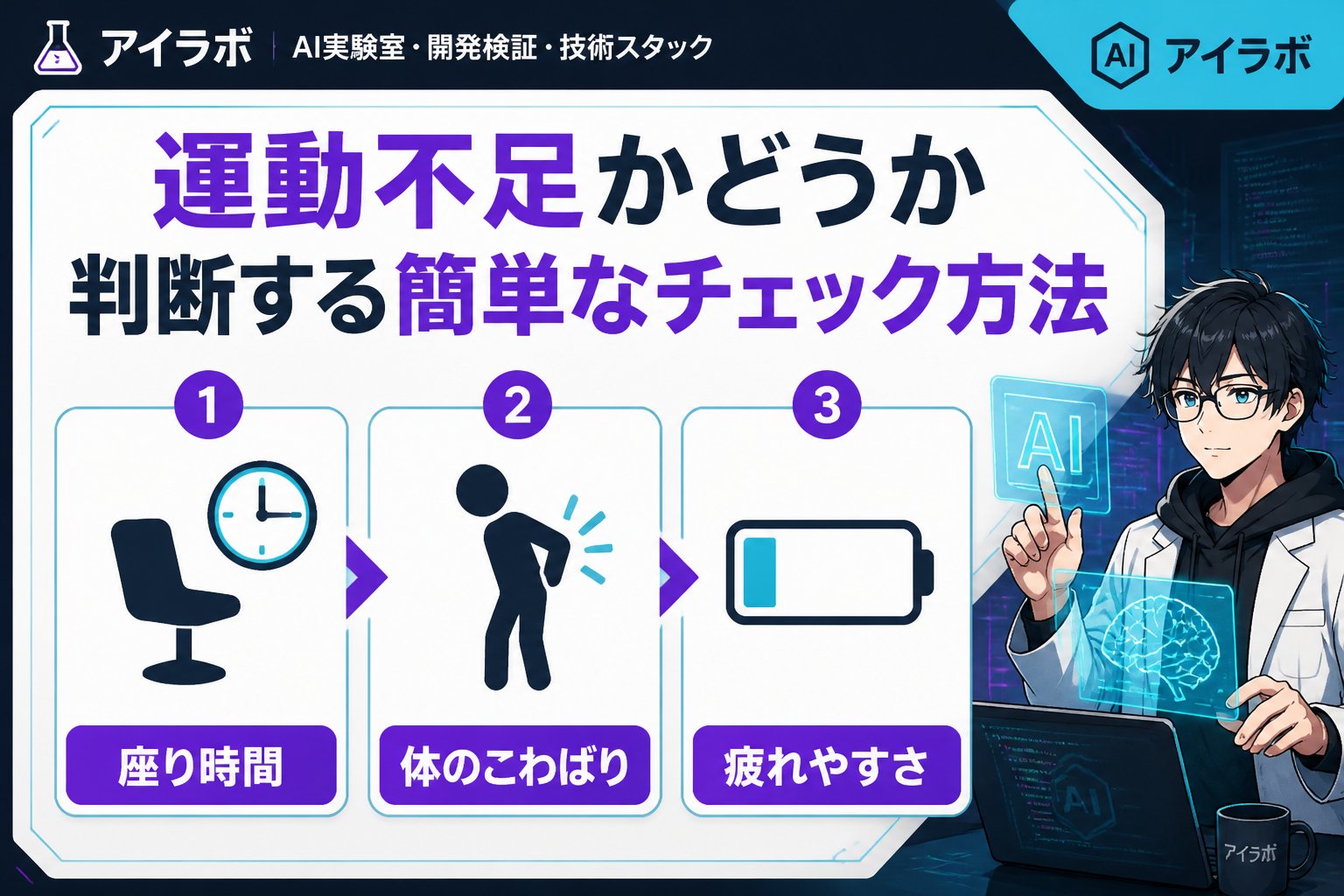 エンジニアの健康 運動不足かどうか判断する簡単なチェック方法