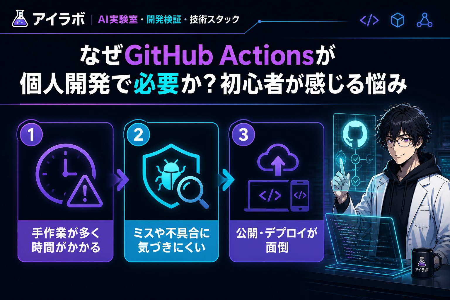 開発ツール なぜGitHub Actionsが個人開発で必要か？初心者が感じる悩み