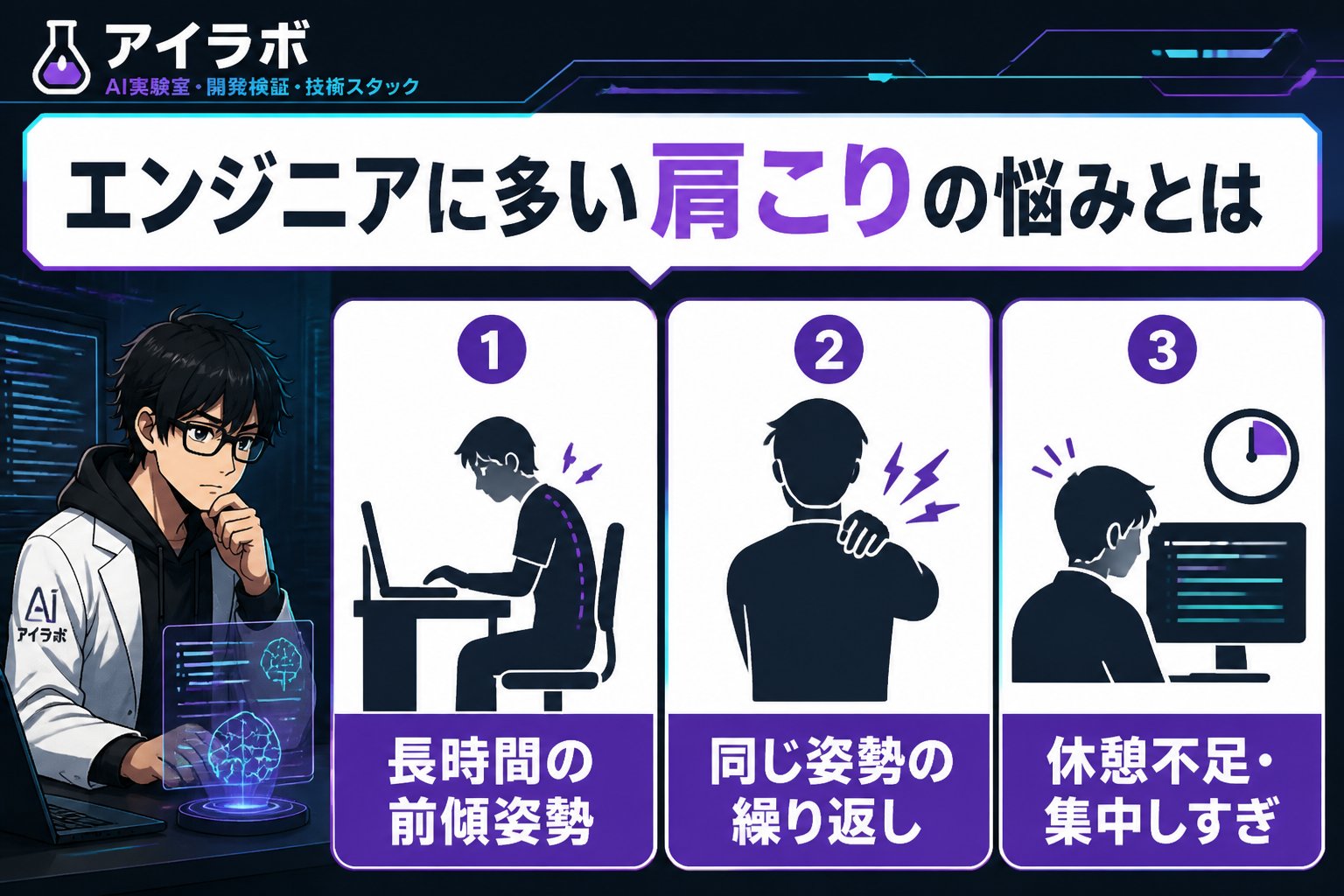 エンジニアの健康 エンジニアに多い肩こりの悩みとは