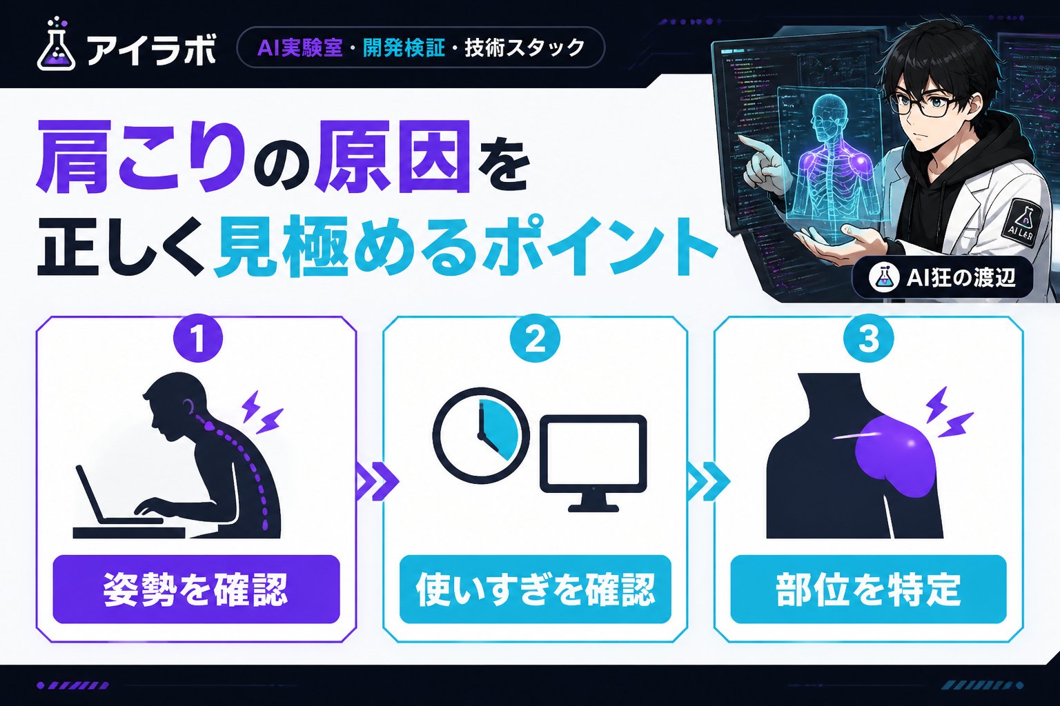 エンジニアの健康 肩こりの原因を正しく見極めるポイント