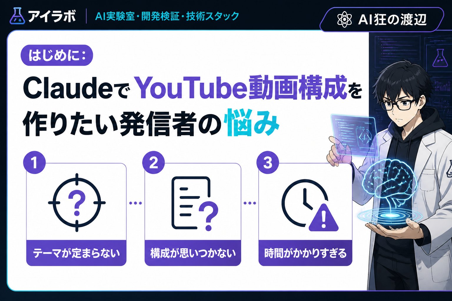 AI活用 はじめに：ClaudeでYouTube動画構成を作りたい発信者の悩み