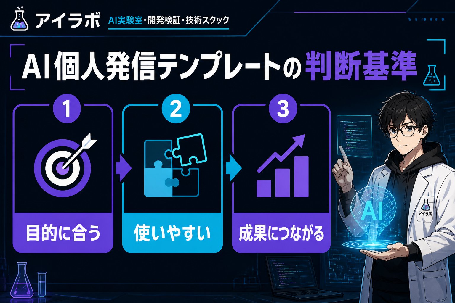AI活用 ブログ記事 AI 個人発信 テンプレートの判断基準