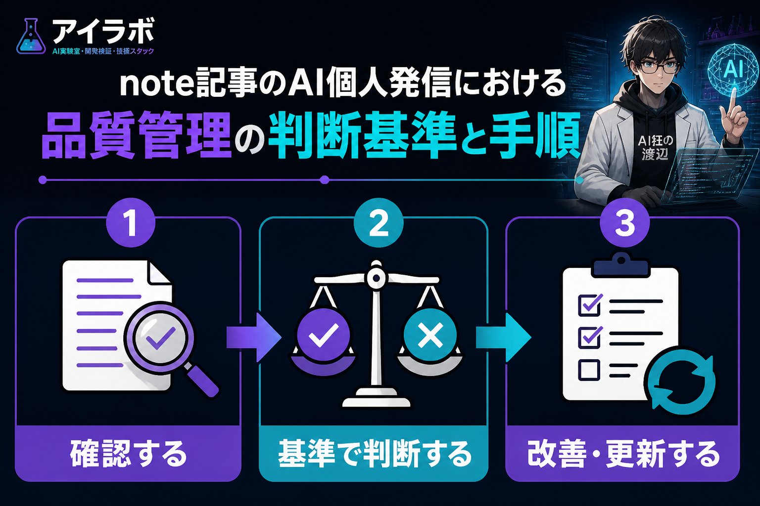 AI活用 note記事 AI 個人発信 品質管理の判断基準とは？
