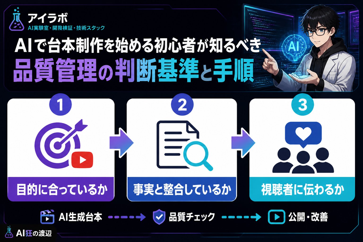 AI活用 AIで台本制作を始める初心者が知るべき品質管理の判断基準