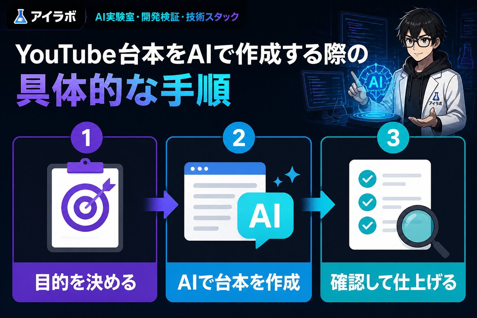AI活用 YouTube台本をAIで作成する際の具体的な手順
