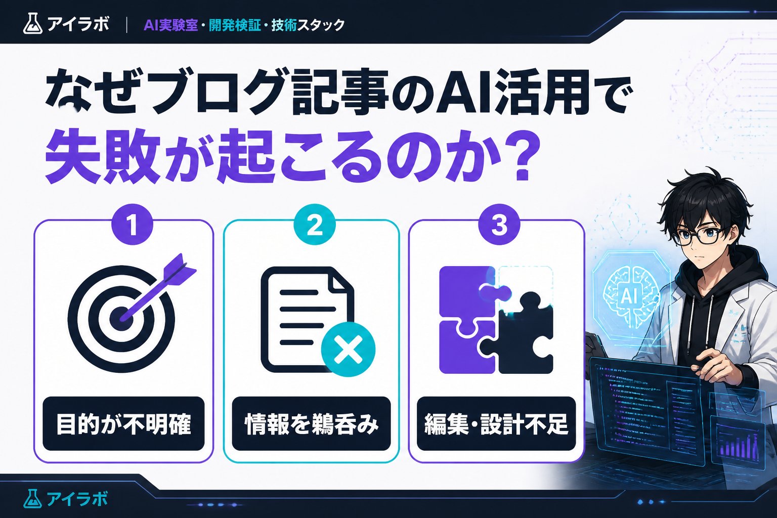 AI活用 なぜブログ記事のAI活用で失敗が起こるのか？