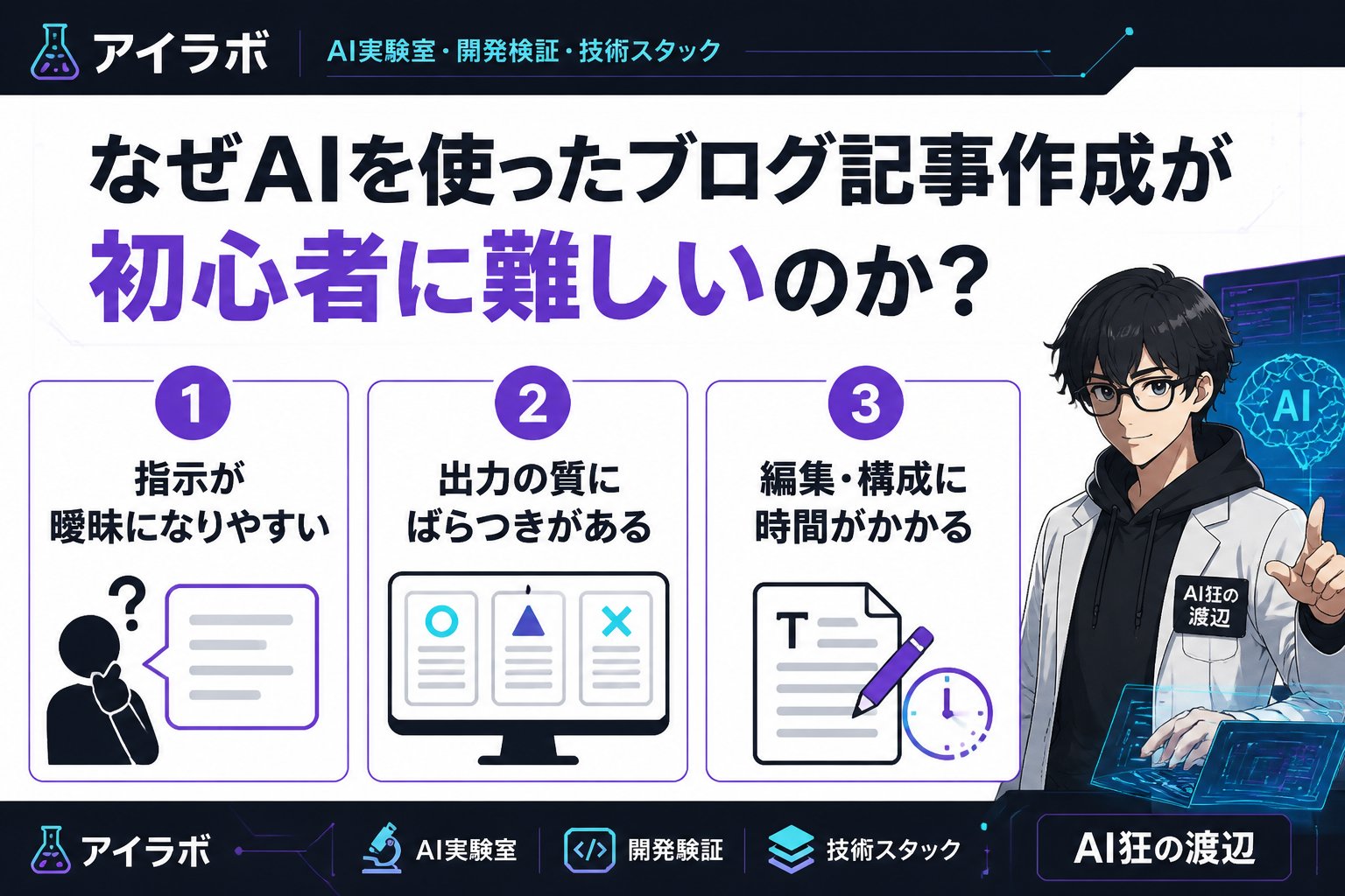 AI活用 なぜAIを使ったブログ記事作成が初心者に難しいのか？