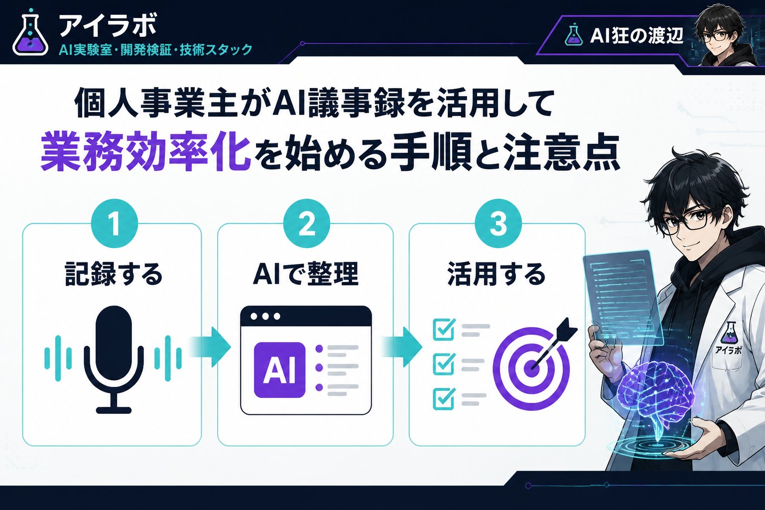 AI活用 AI議事録の利用が個人事業主に求められる理由