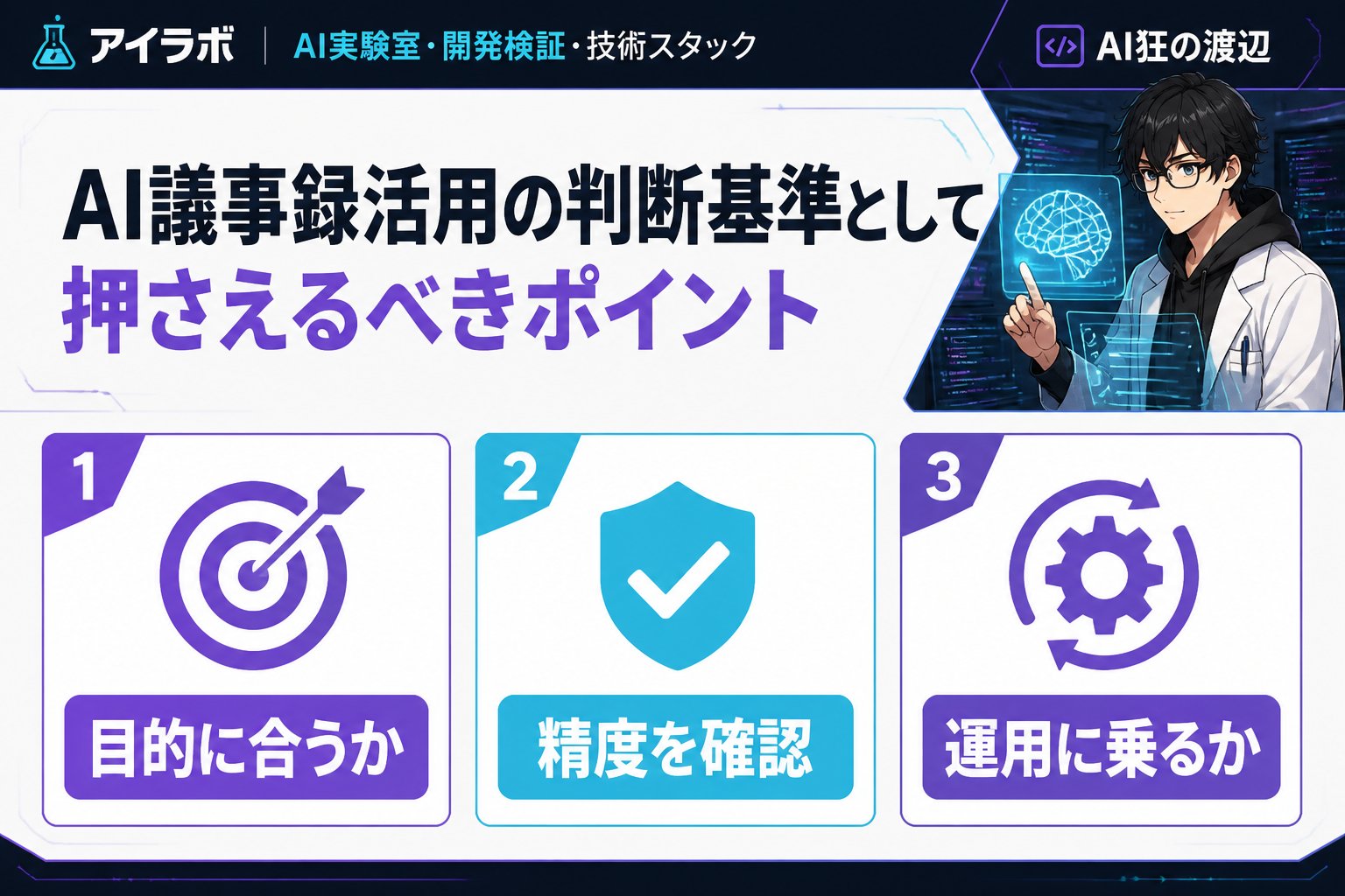 AI活用 AI議事録活用の判断基準として押さえるべきポイント