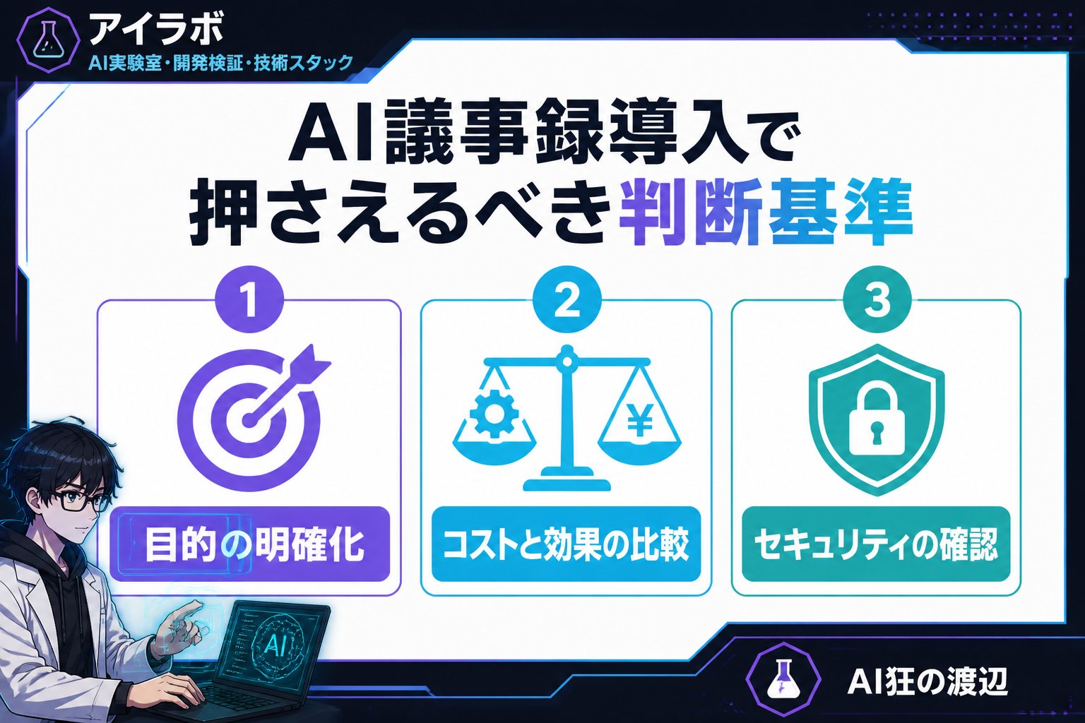 AI活用 AI議事録導入で押さえるべき判断基準