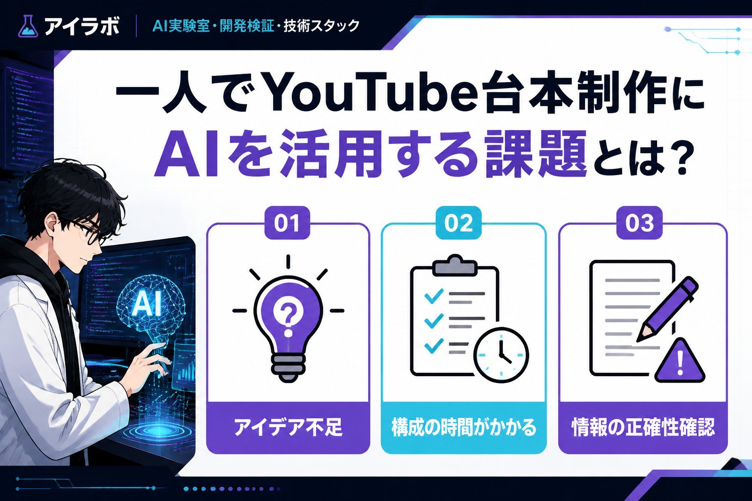AI活用 一人でYouTube台本制作にAIを活用する課題とは？