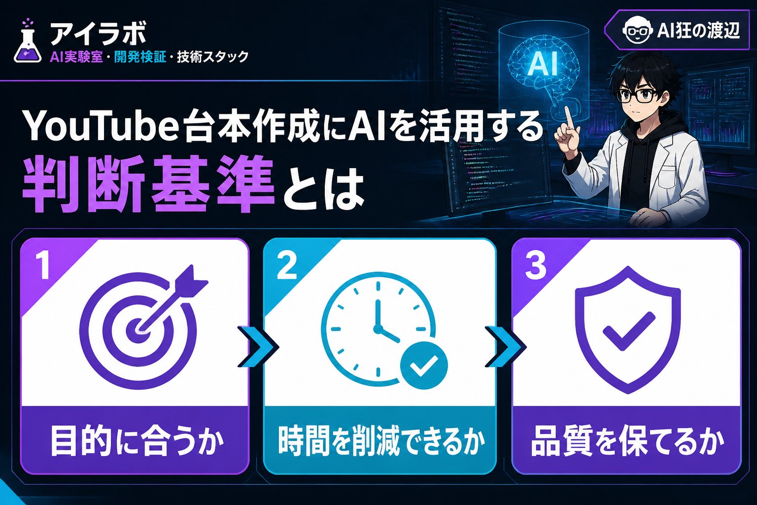 AI活用 YouTube台本作成にAIを活用する判断基準とは