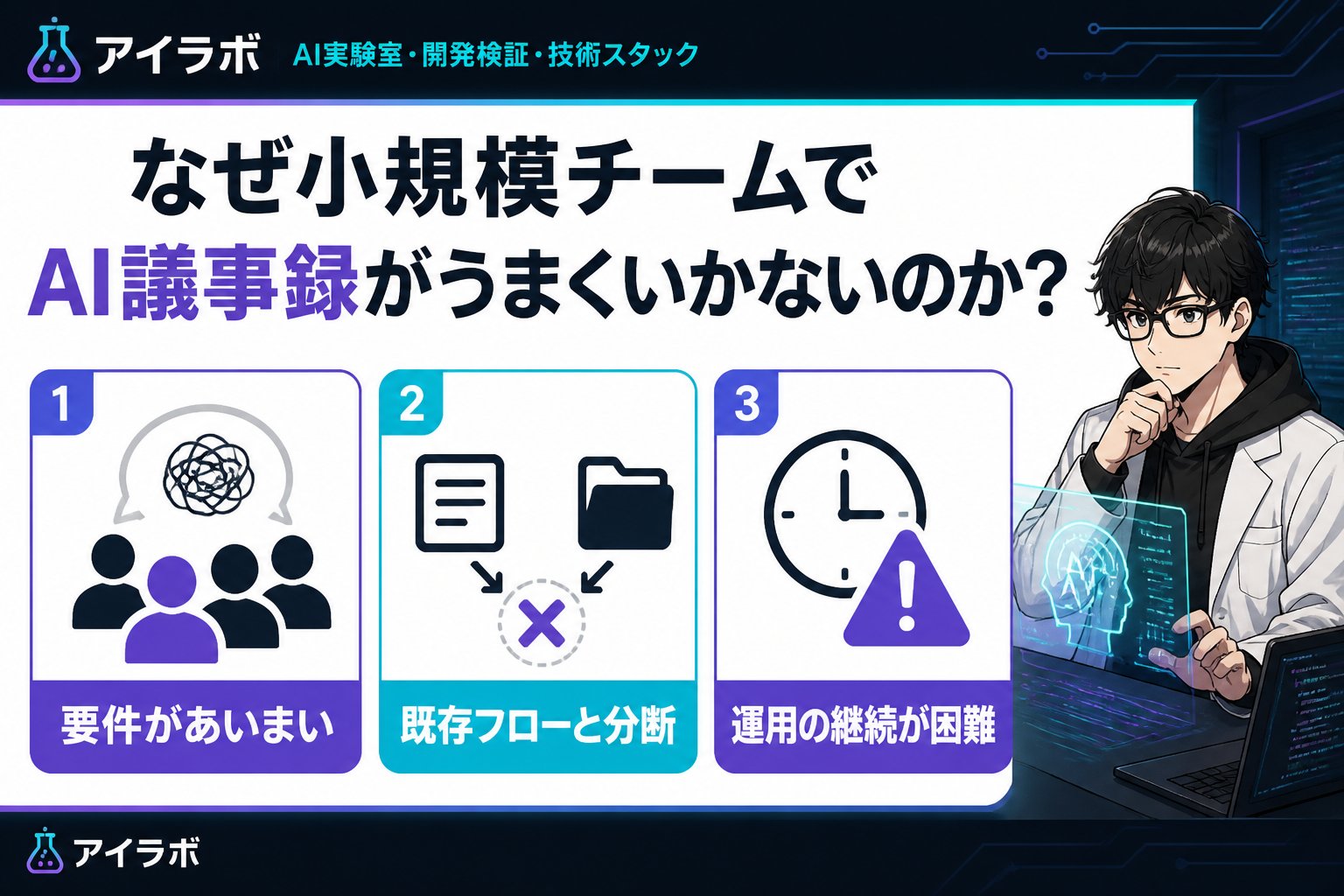 AI活用 なぜ小規模チームでAI議事録がうまくいかないのか？
