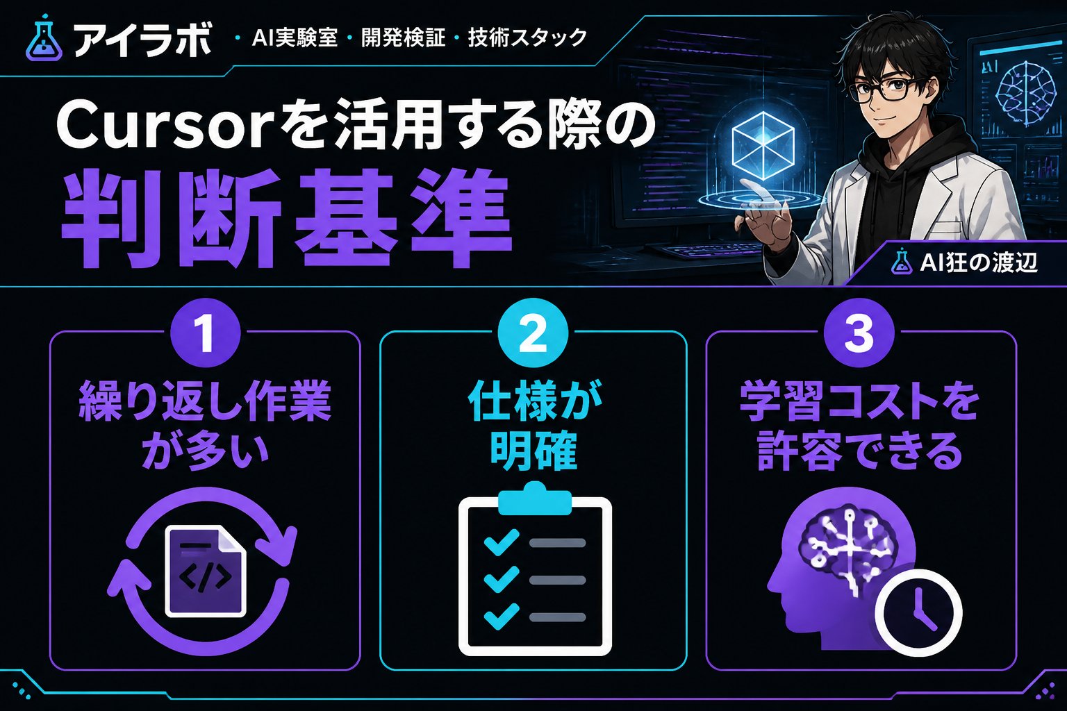 開発ツール Cursorを活用する際の判断基準