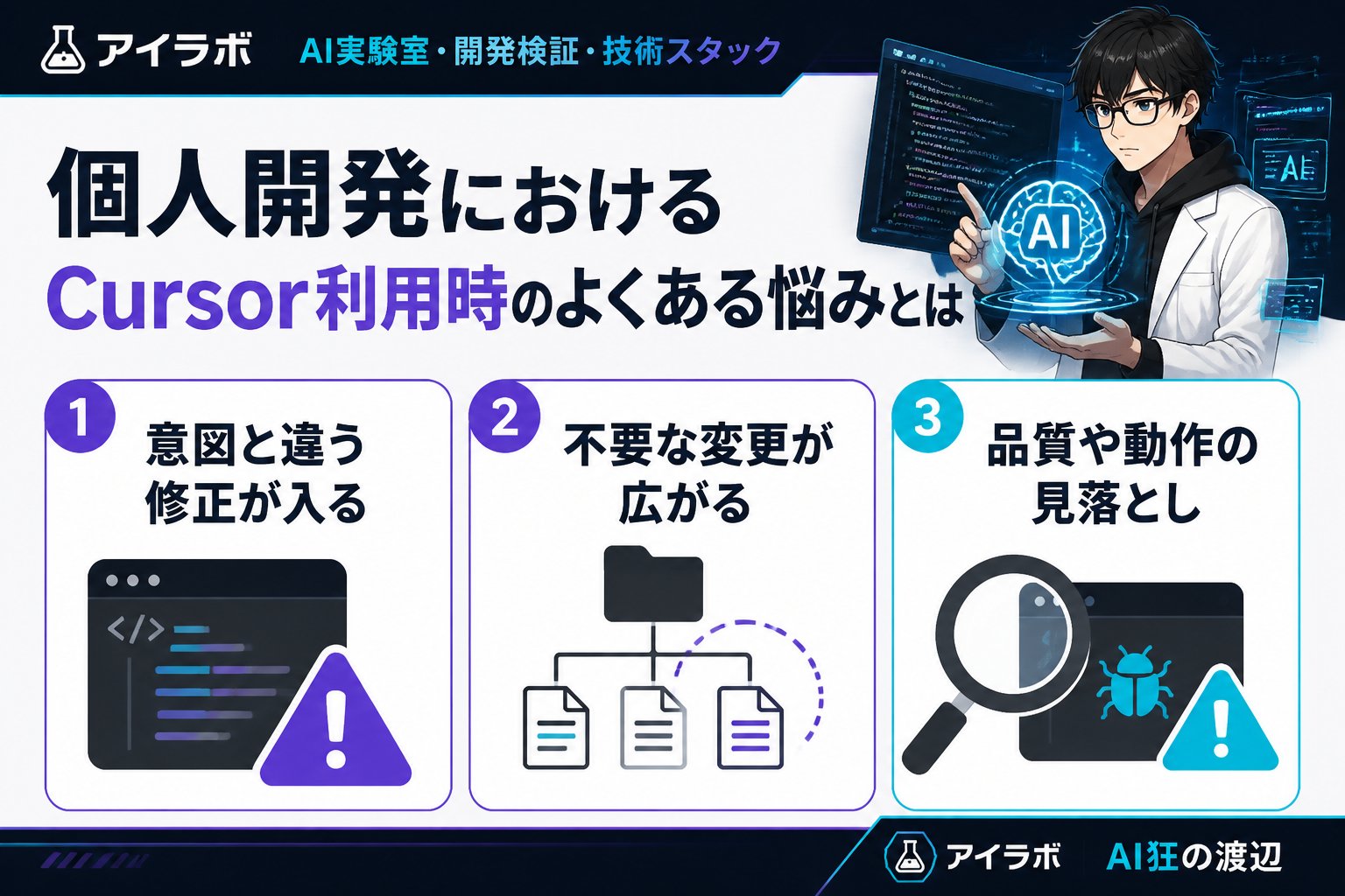 開発ツール 個人開発におけるCursor利用時のよくある悩みとは