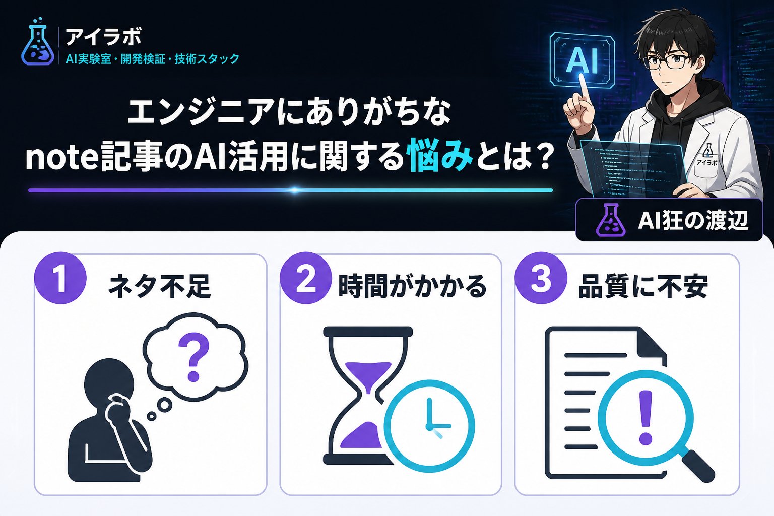 AI活用 エンジニアにありがちなnote記事のAI活用に関する悩みとは？