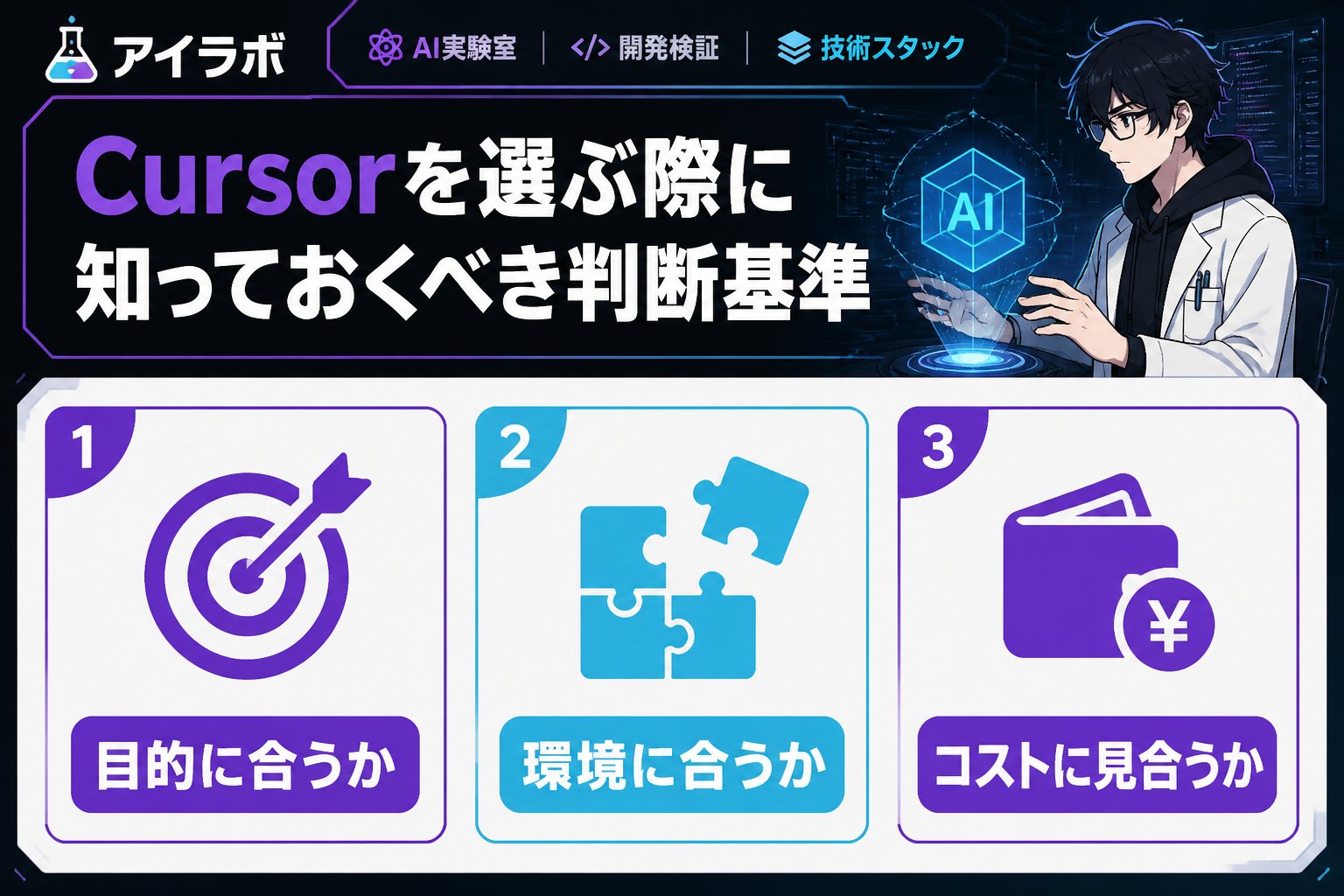 開発ツール Cursorを選ぶ際に知っておくべき判断基準